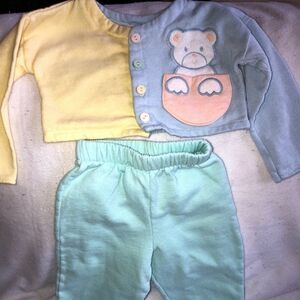 VINTAGE Doe Spun Infant 6-9M Sweatshirt/pant set